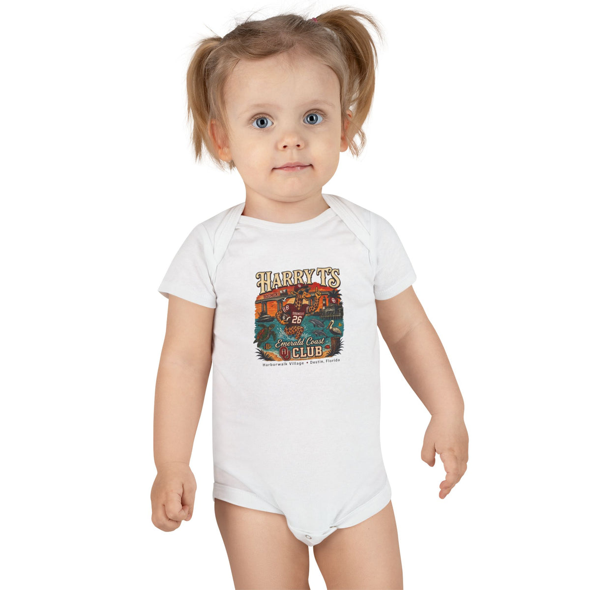 Classic Camper Baby Onesie — Harry T's 2026 OU Alumni