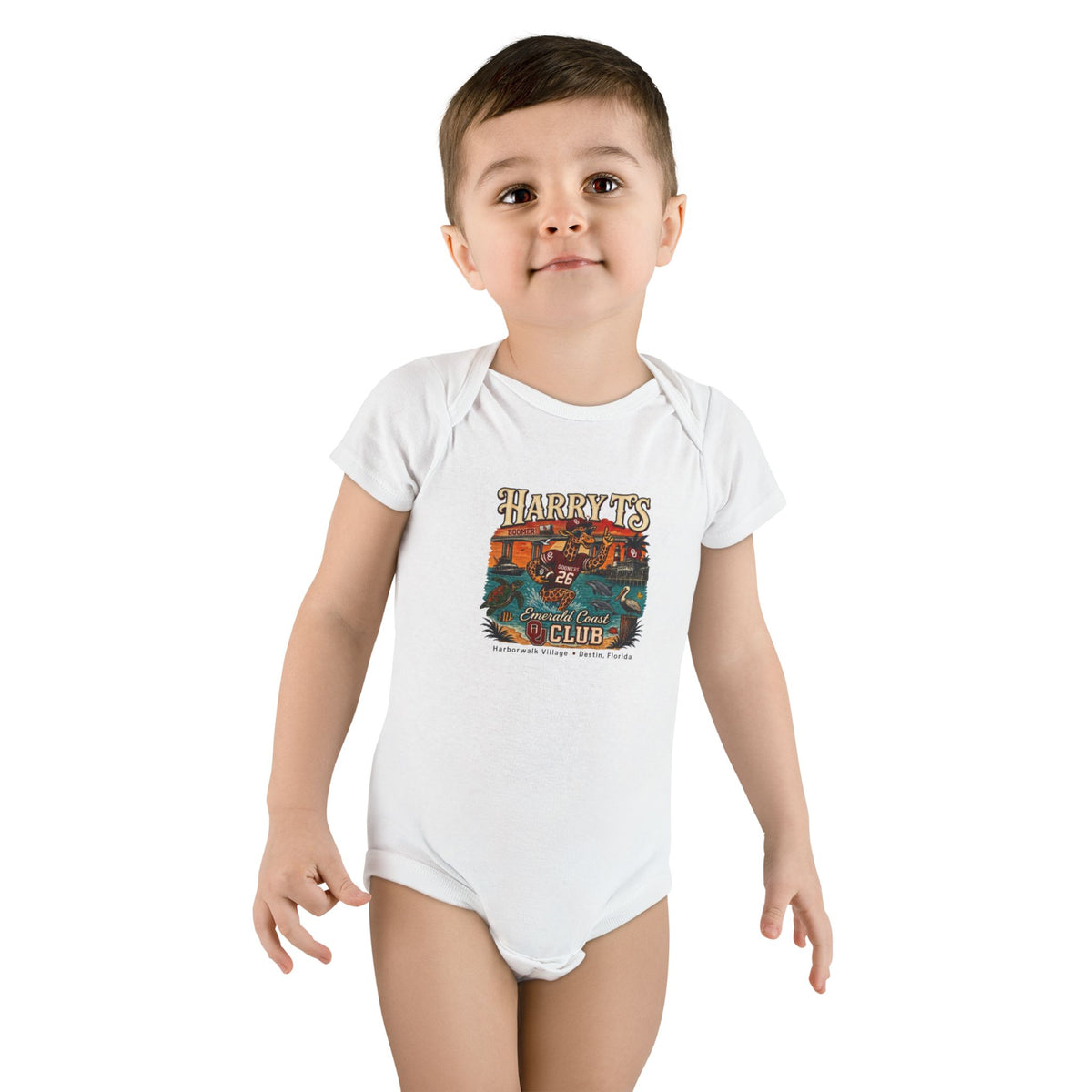 Classic Camper Baby Onesie — Harry T's 2026 OU Alumni