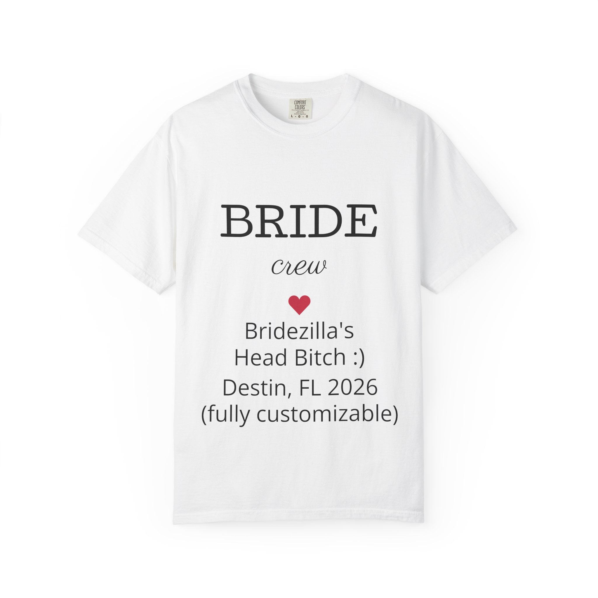Bride Crew T-Shirt — Bridal Party Tee with Heart