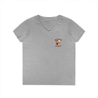 Women’s V-Neck Tee — Retro Seaside Surf Club Graphic (Chest Logo + Back Artwork)