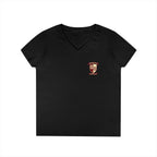 Women’s V-Neck Tee — Retro Seaside Surf Club Graphic (Chest Logo + Back Artwork)