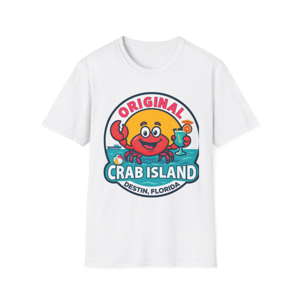 Crab Island T‑Shirt — “Original Crab Island, Destin Florida” Beach Tee