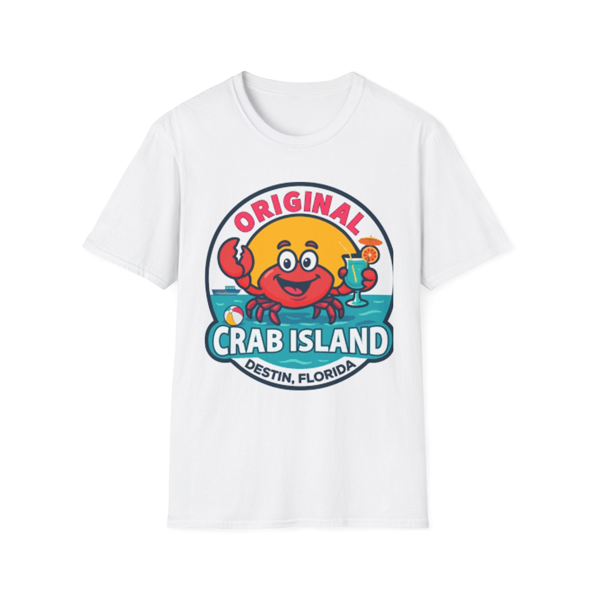 Crab Island T‑Shirt — “Original Crab Island, Destin Florida” Beach Tee