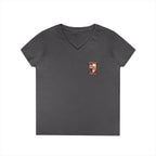 Women’s V-Neck Tee — Retro Seaside Surf Club Graphic (Chest Logo + Back Artwork)