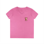 Women’s V-Neck Tee — Retro Seaside Surf Club Graphic (Chest Logo + Back Artwork)